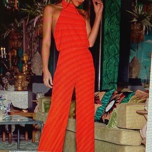 Red halter jumpsuit size small